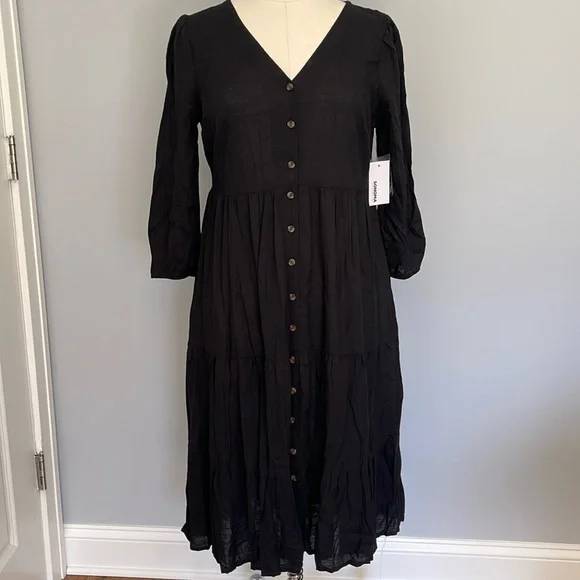 ‼️SOLD‼️Sonoma Midi Black Dress size M petite NWT - Picture 2 of 7